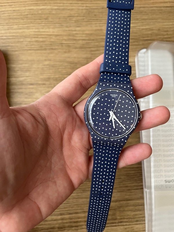 Reloj Swatch Azul Con Lunares talle ÚNICO